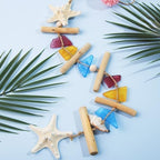 JQAQJU Colored Sea Glass Coastal Wall Decor, Beach Room Decor with Starfish - Image 6
