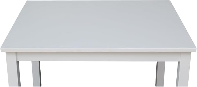 HomeStock Asian Aesthetics Table in Linen White, Made from Solid Parawood - Image 3