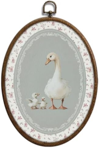 Cottage core Mother Goose Nursery Oval Wall Art, Goose Decor, Waterproof by Unknown