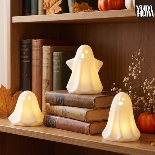 3PCS Light Up White Ghosts for Halloween Decorations - Image 4