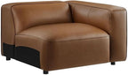 Modway Auren Vegan Leather Right Modular Armchair in Coffee by Modway