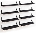 Fixwal Width 4.75 Inches Floating Wall Shelves, Set of 8, Black by Fixwal