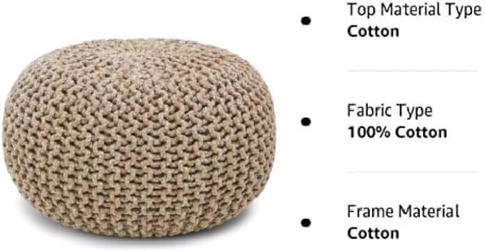 REDEARTH Round Pouf Ottoman - Image 7