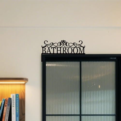 CUTHOLLOW Bathroom Door Topper Sign Metal Wall Art Decor - Image 5