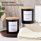 2 Pack Glass Qtip Holder Dispenser Set - Q Tip Holder for Bathroom Canister Qtip Dispenser with Lid for Cotton Balls, Swabs, Floss Picks, and Makeup Sponges ,Black,Large Capacity - Image 3