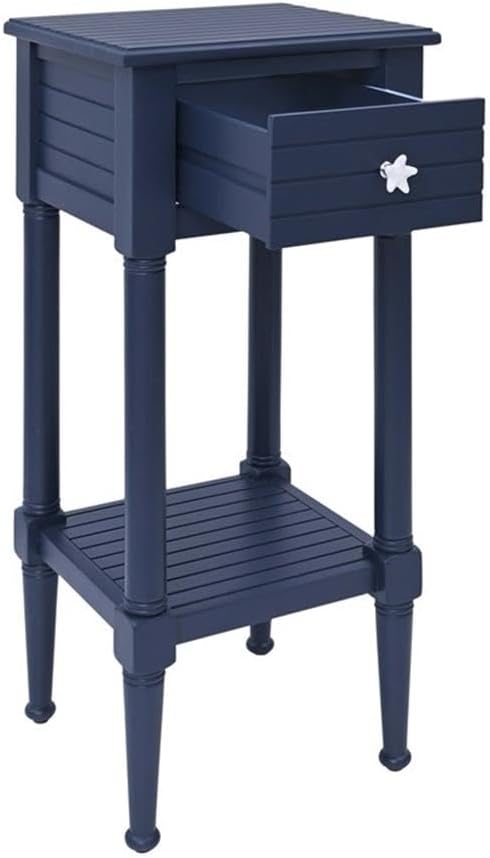 BOWERY HILL Modern Wood Accent Side Table, Starfish Knob, Coastal Style - Image 4