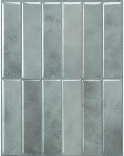 Smart Tiles Peel and Stick backsplash, Stacked Frost Gray, 11.43"x9" by SmartTiles-OriginalPeelandStickBacksplashTiles