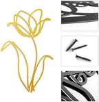 Oubasa 3 Pieces Metal Flowers Wall Arts Decor, Rustic Farmhouse Metal Wall Ornament Art Gold Minimalist Floral Decor for Bathroom Kitchen Bedroom Living Room, 6x10 Inches - Housewarming Gifts - Image 4