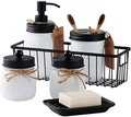 SheeChung Mason Jar Bathroom Accessories Set,6Pcs Rustic Bathroom Set,White by SheeChung