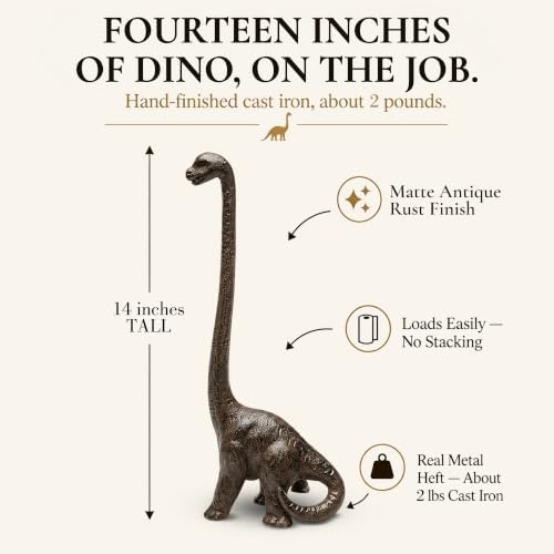 Wallcharmers Rustic Dino Paper Towel Holder & Metal Toilet Paper Stand - Image 3