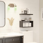 RICHER HOUSE Black Floating Shelves Bathroom, Small Wall Shelf Over Toilet - Image 5
