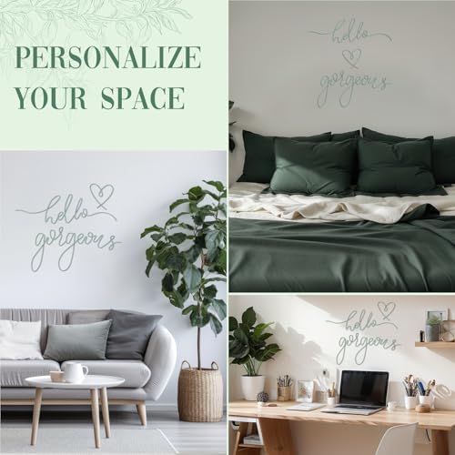 Hicarer Metal Hello Gorgeous Wall Art Minimalist Wall Decor, Green - Image 5