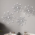 Hicarer 4 Pcs Starburst Wall Decor, Bling Metal Wall Art, Silver by Hicarer