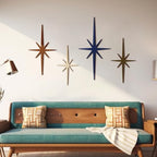 Blulu 4 Pcs Starburst Shaped Wall Decor Mid Century Modern Art,Neutral - Image 5