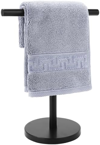 Hand Towel Holder Stand, Freestanding Bathroom Towel Rack, Black by Zitalupy