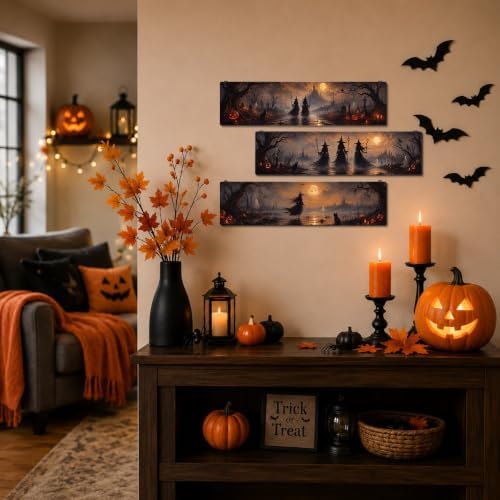 Rustic Halloween Decor, 3 Pcs Halloween Hanging Signs, Entryway Decor Wall - Image 5