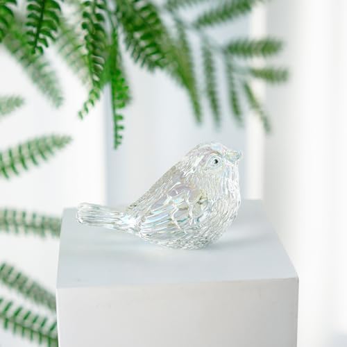 Blown Glass Bird Figurine AB Coating Crystal Animal Collectible Table Decor - Image 4
