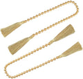 34 Inch Pearl Glass Bead Garland with Tassels -2 Pack,Gold by fenghuangwu