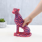 Quoowiit Statues for Home Decor, Modern Sculptures and Statues Decorations for Living Room, Bedroom, Table, Bookshelf, White Resin Leopard Art Decorative Sculpture with Black Polka Dots Design - Image 5