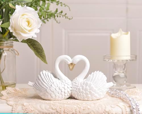 Small Swan Figurines Home Decor,Mini White Decor Animal Statues - Image 2
