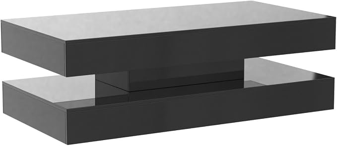 Uspeedy 47.3in Large High Glossy LED Coffee Table - Image 4