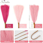 Serwalin 60PCS 17.7" Hot Pink & Blush & Pink Pampas Grass Decor for Home - Image 6
