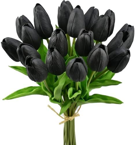 Mandy's 20pcs Artificial Black Tulips by Mandys