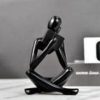 Gold Reading Women Statue, Thinker Sculptures, Abstract Art Ornament, Modern Aesthetic Figurine Decoration, Suitable for Home Living Room Bedroom Office Shelf Table Desk Bookshelf Decor (Black Right) - Image 2