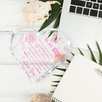 Love Heart Shaped Acrylic for Women, Pink Romantic "For My Girl" Decorative Gift, Anniversary Valentine's Day Gift, Couple Desk Decoration, Valentines Day Office Desk Accessories Decoration 4x4 Inch - Image 6