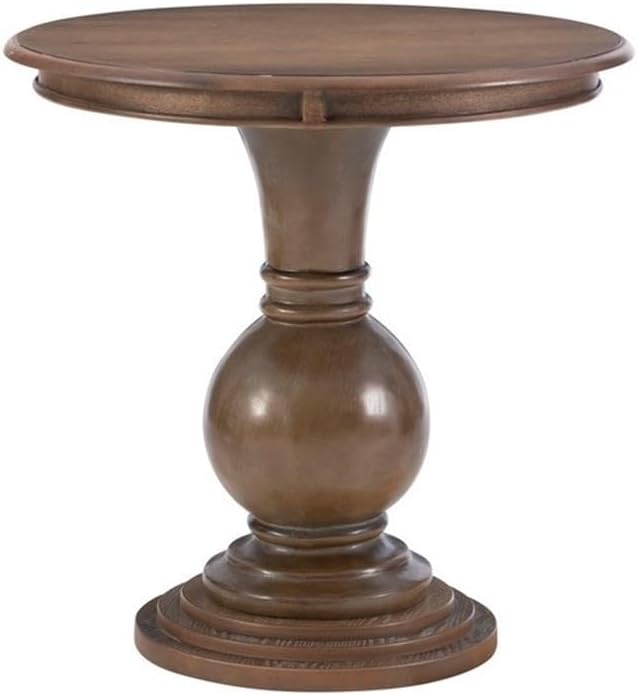 Pemberly Row Round Wood Accent Table, 26.5" High, Rustic Natural Finish - Image 4