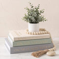 Emibele 3 Pack Fake Linen Book Storage Boxes Modern Home Shelf Table Decor by Emibele