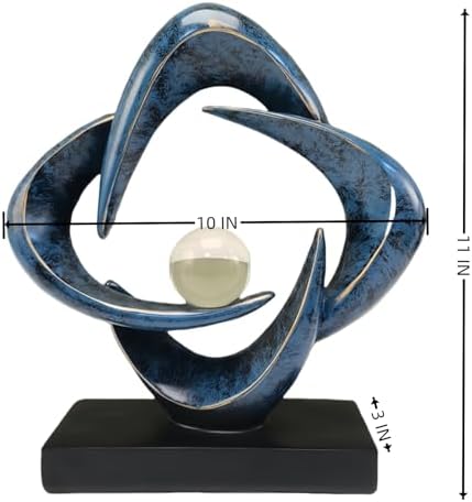Modern Home Decor Abstract Decorative Sculpture Decorations for Living Room Dining Room Office, Resin Art Statues Coffee Table Bookshelf Decor Accents (Blue) - Image 7