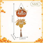 Valery Madelyn Fall Decorations for Home, Fall Wall Decor with Pumpkin and Maple Leaf, Rustic Farmhouse Fall Wreaths, Wooden Pumpkin Decor for Thanksgiving Autumn, 21 inch - Image 5