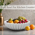 LIN CHUAN Ruffle Decorative Bowl, Large Fruit Bowl, White - Image 5