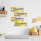 Lnond 4 Pieces Yellow Abstract Living Room Wall Decor, Motivational Home Family Rustic Wall Art Decor for Bedroom Living Room, Rustic Wooden Farmhouse Home Decor, 12 x 4 Inch - Image 3