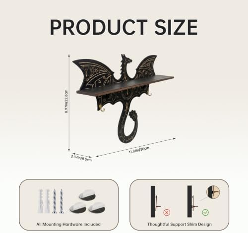 Dragon Shelf, Dragon Decor, Crystal Display Shelf, Gothic Fantasy Decor - Image 3