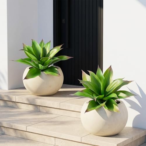 Artificial Agave Faux Agave 16.5In Fake Greenery Outdoor Artificial Plant Fake Plant for Indoor Home Decoration Plastic Plant Outdoor Decoration front porch decor Simulation Plants 2Pack,Green - Image 4
