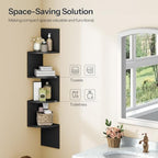HOOBRO Corner Shelf Wall-Mounted, Set of 2 Floating Corner Shelves for Wall - Image 6