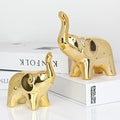 prosfalt A Pair Elephant Statue Home Decor,Modern Style Figurines,Sculpture for Office Desktop Bookshelf Living Room (Ceramics Gold) by Unknown