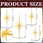 Blulu 4 Pcs Starburst Mid Century Wall Decor, Retro Gold Wall Art - Image 3
