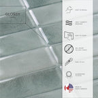 Smart Tiles Peel and Stick backsplash, Stacked Frost Gray, 11.43"x9" - Image 6