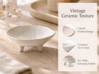 6" Small Decorative Bowl, Multi-Purpose Decorative Bowls for Keys, Candy and Home Decor, Ceramic Bowl （Retro White） - Image 3