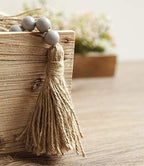 RAMIRABI 58in Wood Bead Garland, Farmhouse Rustic Country Decor, Gray - Image 5
