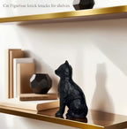 Black Cat Figurines Statue Home Decor Gifts for Women Cat Lovers ,Colletiable Carved Resin Cat Memorial Gift Knick Knacks for Shelf Desktop Office Decorations - Image 5