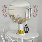 sxnzequnze 2 Set Metal Tree Leaf Wall Art for Home Decor Living Room Bedroom Dining Room Bling Rhinestone, 3D, Iron Branch Hanging Leaf Sculpture Art Pieces -Red 16.5in*6.7in - Image 2