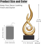 Modern Abstract Art Table Decoration,Resin Flame Statue Modern Centerpiece Ornaments for Living Room Great Gift Idea Home Decor,Collectibles (Gold) - Image 2