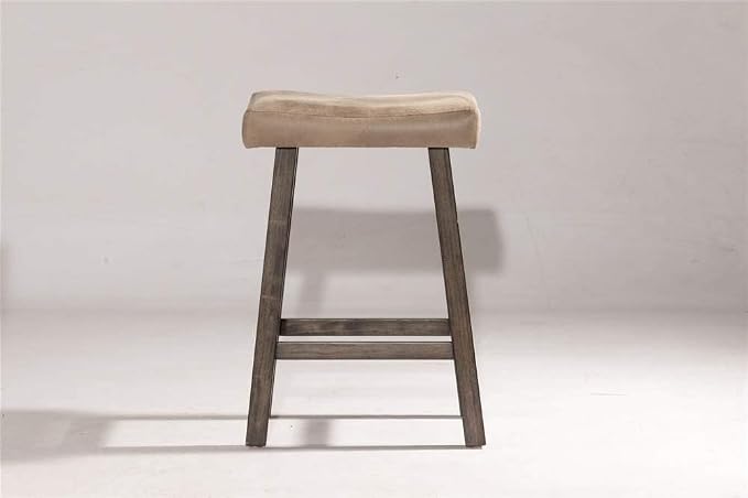 Hillsdale Furniture Saddle Backless, Rustic Gray Bar Stool - Image 2
