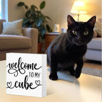 Funny Office Cubicle Desk Decor Wooden Sign, Funny Cubical Accessories Office Decoration for Work Women Men, Gifts for Coworker Colleague Boss, Welcome To My Cube（5x5 inches） - Image 4