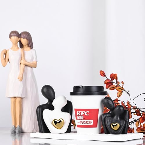 Mini Couple Statue Tv Stand Decor Items for Living Room Home Decor,Bedroom Decor for Couples Sculpture for Anniversary Wedding,Love Gifts for Couples 2026,Knick Knacks for Shelve (Black, 3.15in) - Image 5