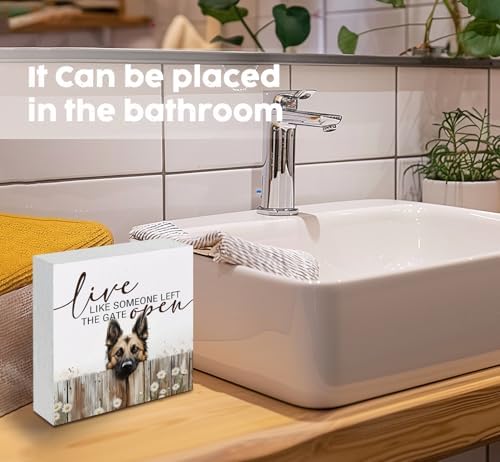 Live like Someone Left the Gate Open Belgian Malinois Wooden Signs,Farm Cottagecore Animal Office Kitchen Bedroom Decor,Rustic Farmhouse Home Decor Signs,Belgian Malinois Gifts for Women - Image 6